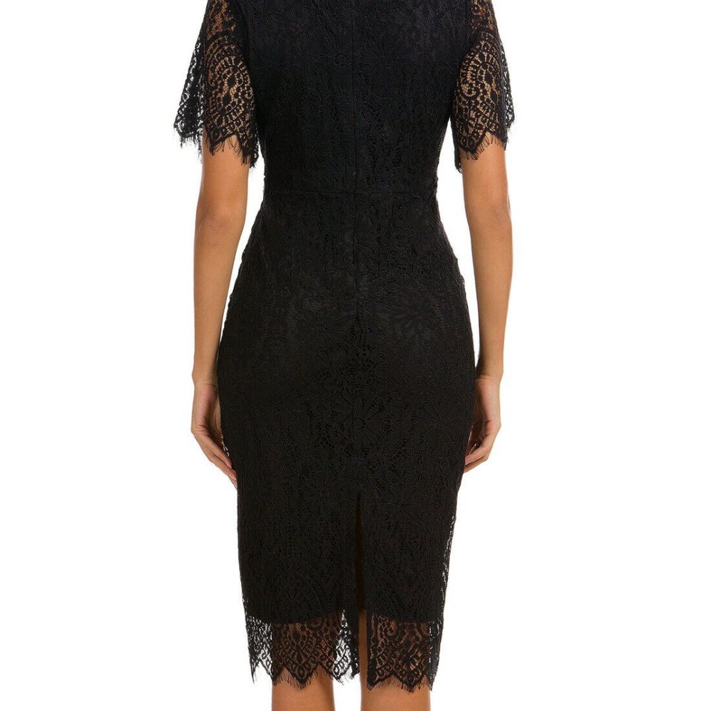 NWT MSLG BLACK FLORAL LACE DRESS SMALL - Picture 3 of 4